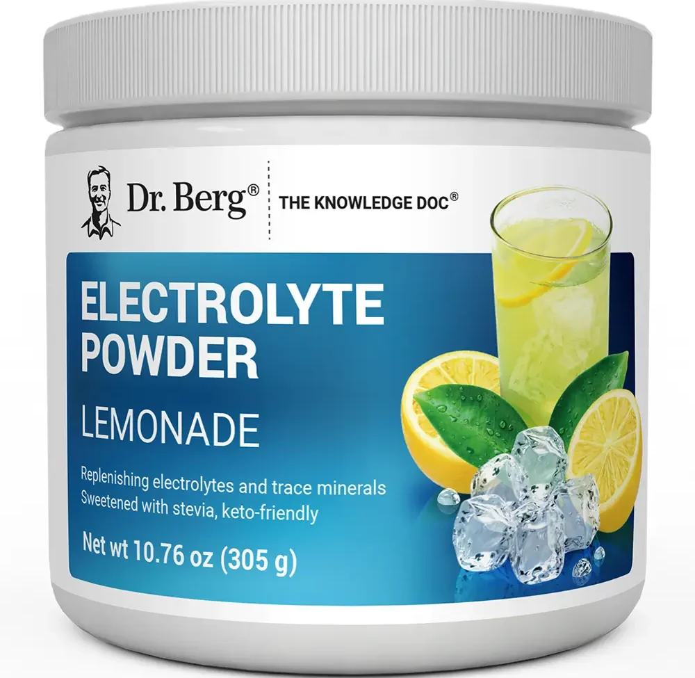 Dr. Berg Electrolyte Powder container, lemonade flavour