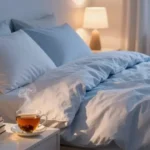 A dark, quiet bedroom at dusk, illustrating what magnesium glycinate can and cannot do for sleep