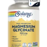 Bottle of Solaray Magnesium Glycinate 350 mg, 120 vegetarian capsules